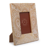 HatiNest Medium White Buddha Mango Wood Photo Frame - 10x15cm