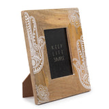 HatiNest Medium White Hamsa Mango Wood Photo Frame - 10x15cm