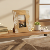 HatiNest Medium White Hamsa Mango Wood Photo Frame - 10x15cm
