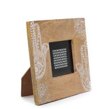 HatiNest Small White Hamsa Mango Wood Photo Frame - 10x10cm