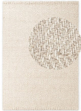 The Rugs Majoli Natural White Herringbone Wool Jute Rug