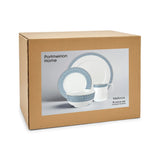 Portmeirion Home 16 Piece Mallorca Porcelain Dinner Set with Geometric Border