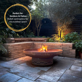 Nicoman Heavy-Duty Pre-Rusted Metal Corten Steel Round Firepit