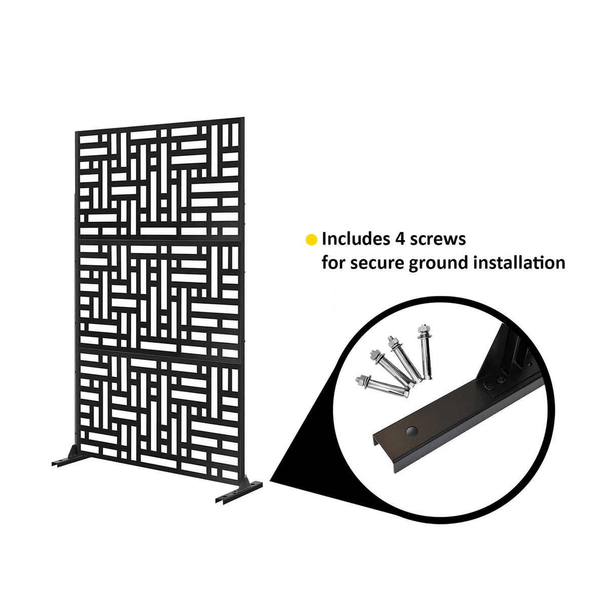 Nicoman Metal Indoor/Outdoor Privacy Screen 90cm x 180cm - Maze