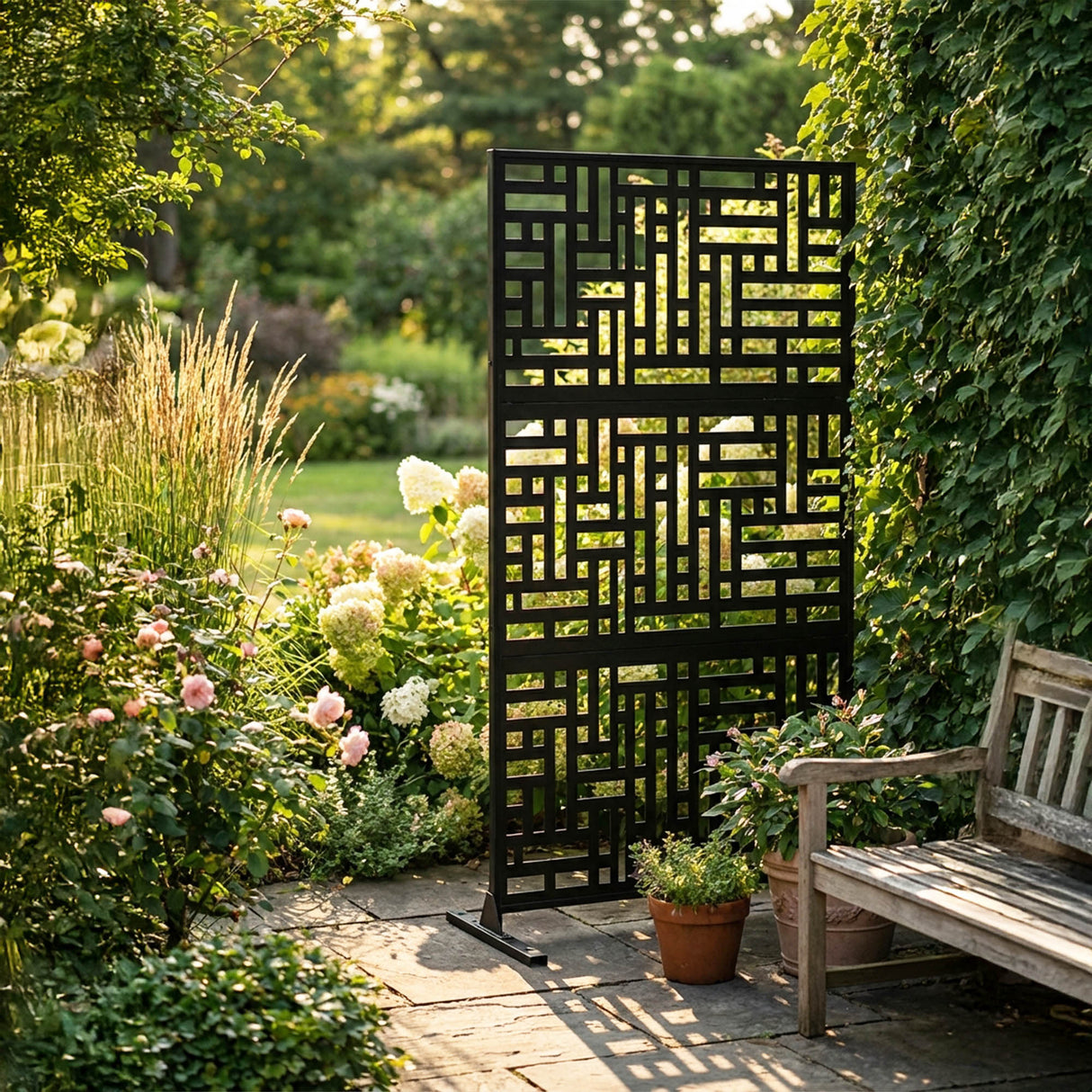 Nicoman Metal Indoor/Outdoor Privacy Screen 90cm x 180cm - Maze