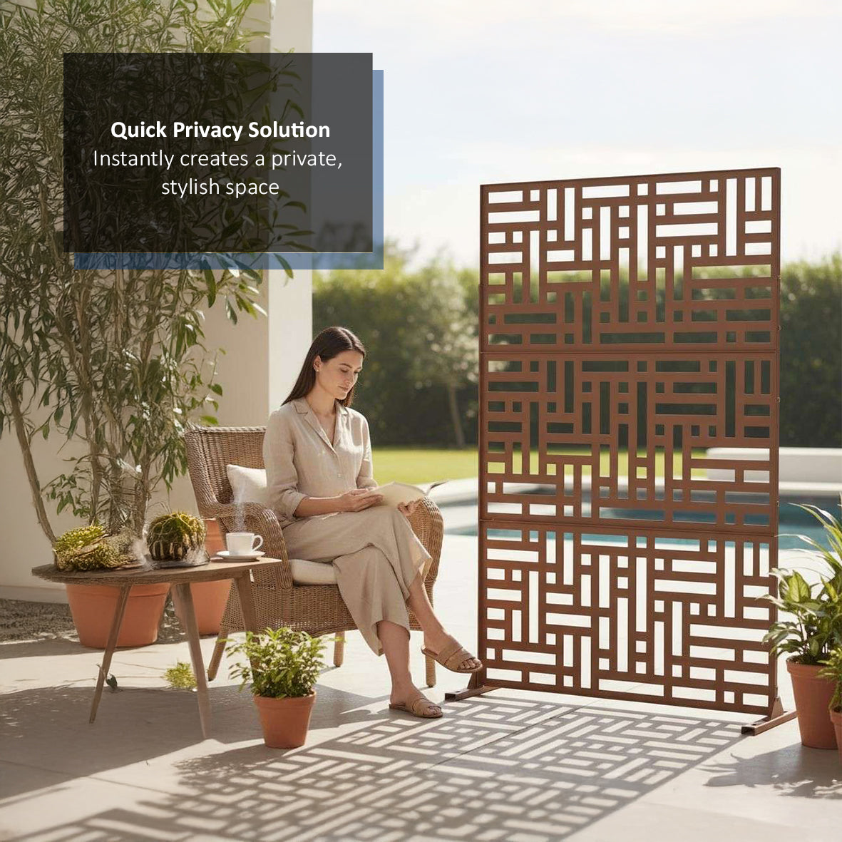Nicoman Metal Indoor/Outdoor Privacy Screen 90cm x 180cm - Maze