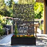 Nicoman Metal Indoor/Outdoor Privacy Screen with Plant Pot - 90cm x 180cm