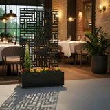 Nicoman Metal Indoor/Outdoor Privacy Screen with Plant Pot - 90cm x 180cm
