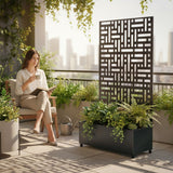 Nicoman Metal Indoor/Outdoor Privacy Screen with Plant Pot - 90cm x 180cm