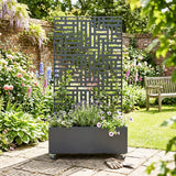 Nicoman Metal Indoor/Outdoor Privacy Screen with Plant Pot - 90cm x 180cm