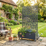 Nicoman Metal Indoor/Outdoor Privacy Screen with Plant Pot - 90cm x 180cm