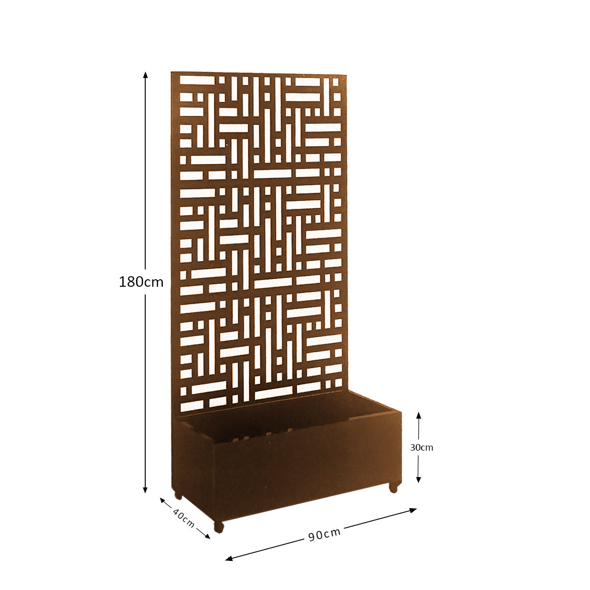 Nicoman Metal Indoor/Outdoor Privacy Screen with Plant Pot - 90cm x 180cm