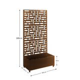 Nicoman Metal Indoor/Outdoor Privacy Screen with Plant Pot - 90cm x 180cm