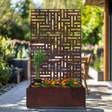 Nicoman Metal Indoor/Outdoor Privacy Screen with Plant Pot - 90cm x 180cm