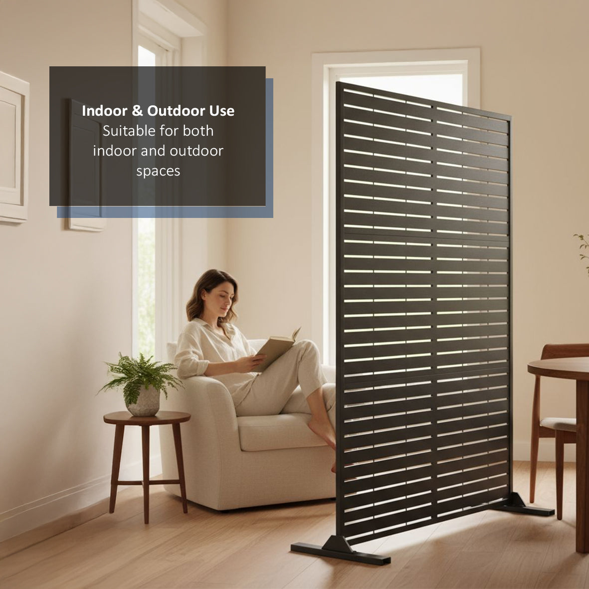Nicoman Metal Indoor/Outdoor Privacy Screen 90cm x 180cm - Slats