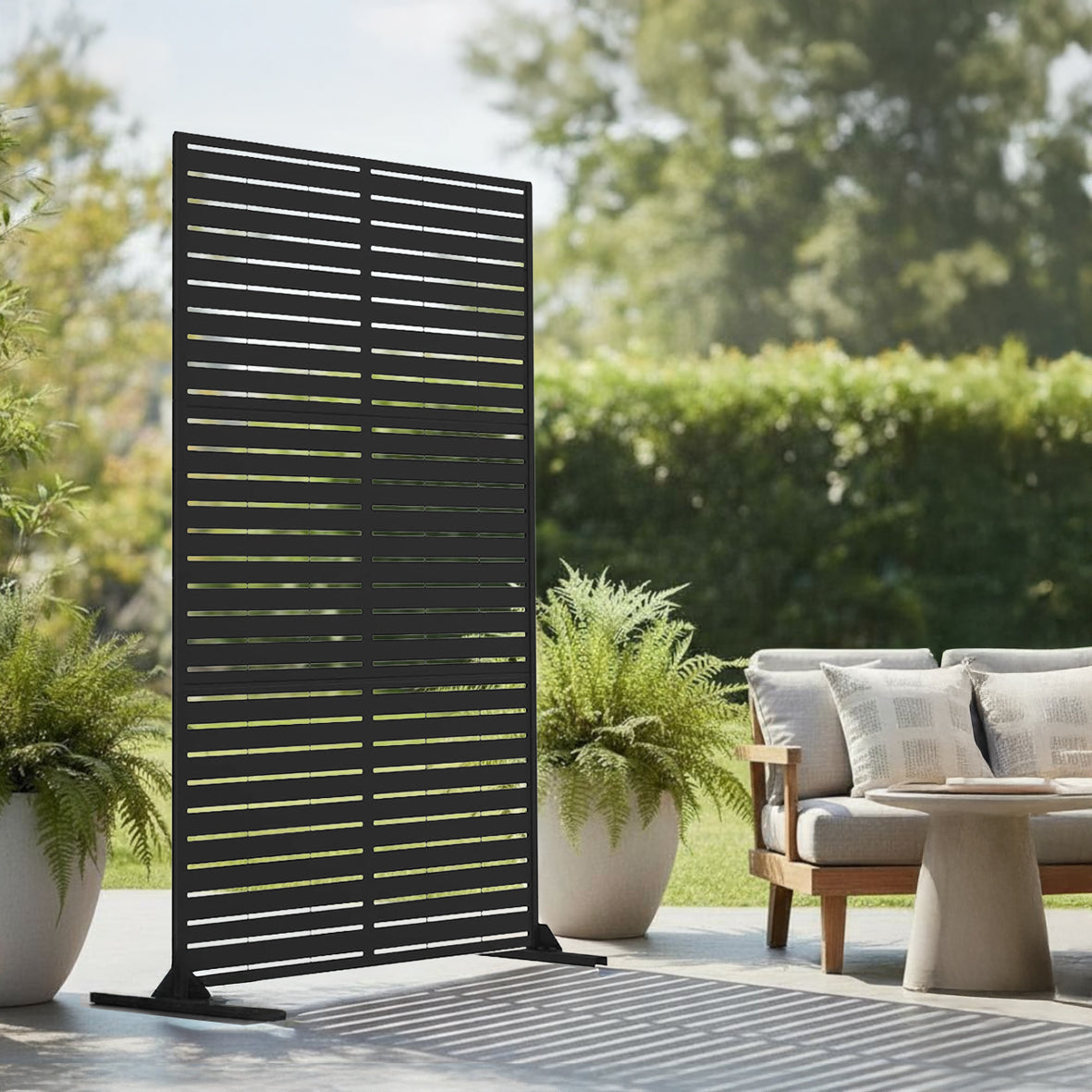 Nicoman Metal Indoor/Outdoor Privacy Screen 90cm x 180cm - Slats
