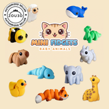 Filamora Studios Mini Fidget Animals 3D Printed Keyrings Collectibles