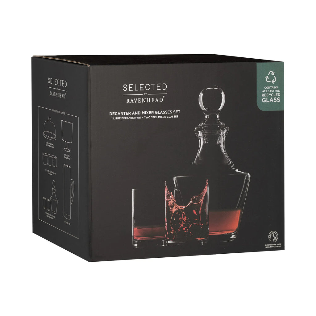 Ravenhead Selected 1 Litre Decanter and 2 37cl Mixer Set