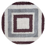 The Rugs Moodi Shaggy Grey Purple Contour Rug