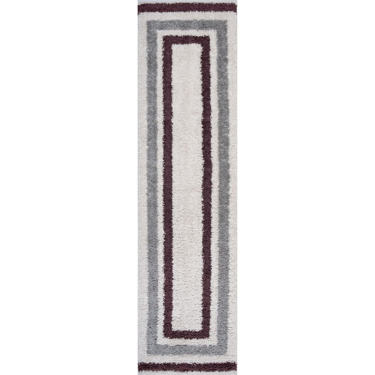 The Rugs Moodi Shaggy Grey Purple Contour Rug