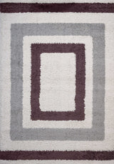 The Rugs Moodi Shaggy Grey Purple Contour Rug