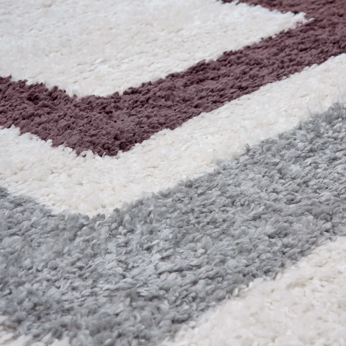 The Rugs Moodi Shaggy Grey Purple Contour Rug