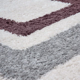 The Rugs Moodi Shaggy Grey Purple Contour Rug
