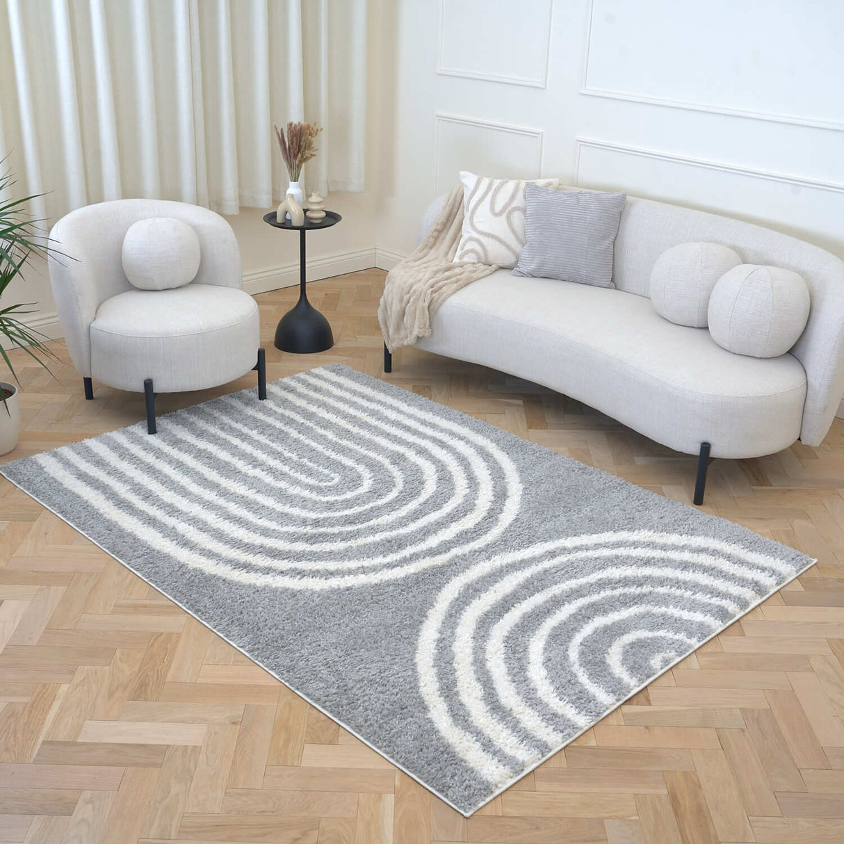 The Rugs Moodi Shaggy Grey Echo Rug