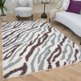 The Rugs Moodi Shaggy Grey Purple Mauvine Rug