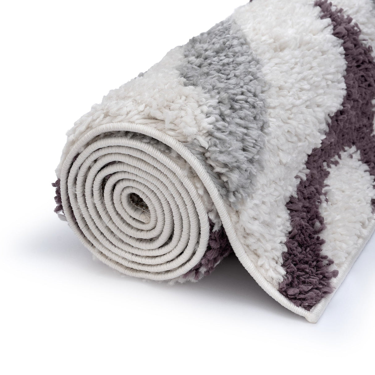 The Rugs Moodi Shaggy Grey Purple Mauvine Rug