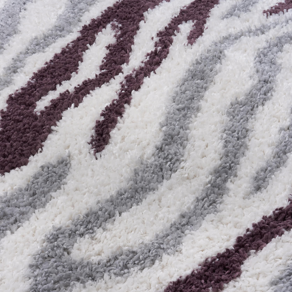 The Rugs Moodi Shaggy Grey Purple Mauvine Rug