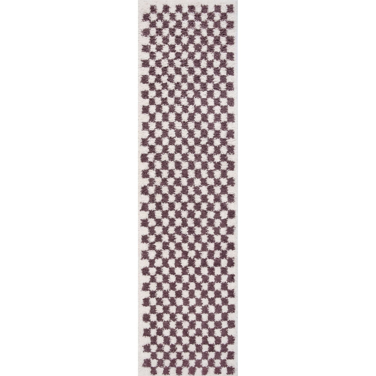 The Rugs Moodi Shaggy Purple Mosscheck Rug