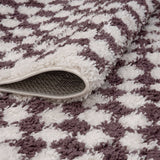 The Rugs Moodi Shaggy Purple Mosscheck Rug