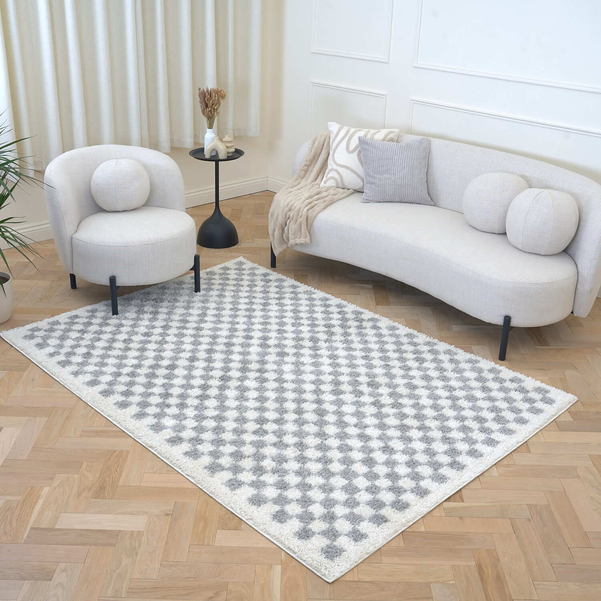 The Rugs Moodi Shaggy Grey Mulberry Rug