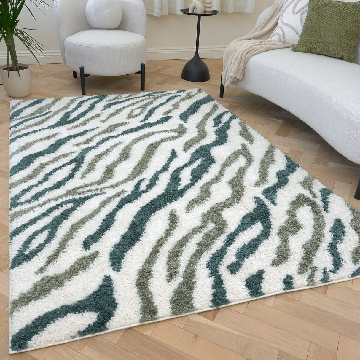 The Rugs Moodi Shaggy Green Nyra Rug