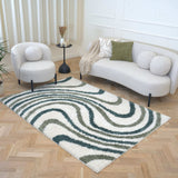 The Rugs Moodi Shaggy Green Rippletide Rug