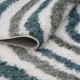The Rugs Moodi Shaggy Green Rippletide Rug