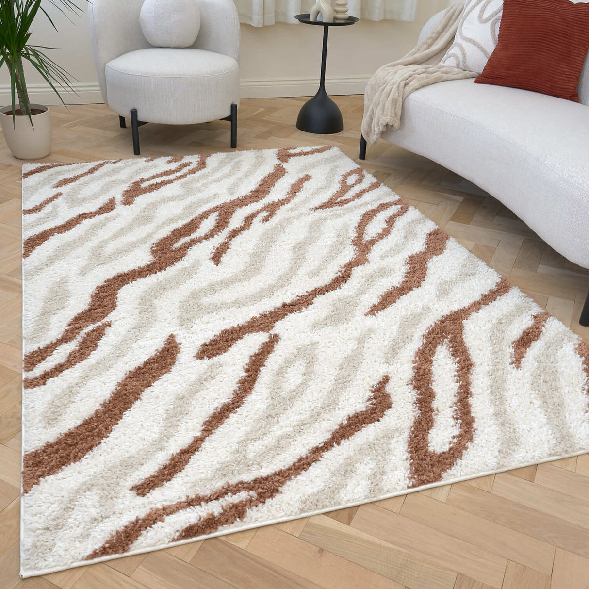 The Rugs Moodi Shaggy Cream Terra Savara Rug