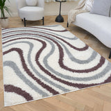 The Rugs Moodi Shaggy Grey Purple Smokeberry Rug