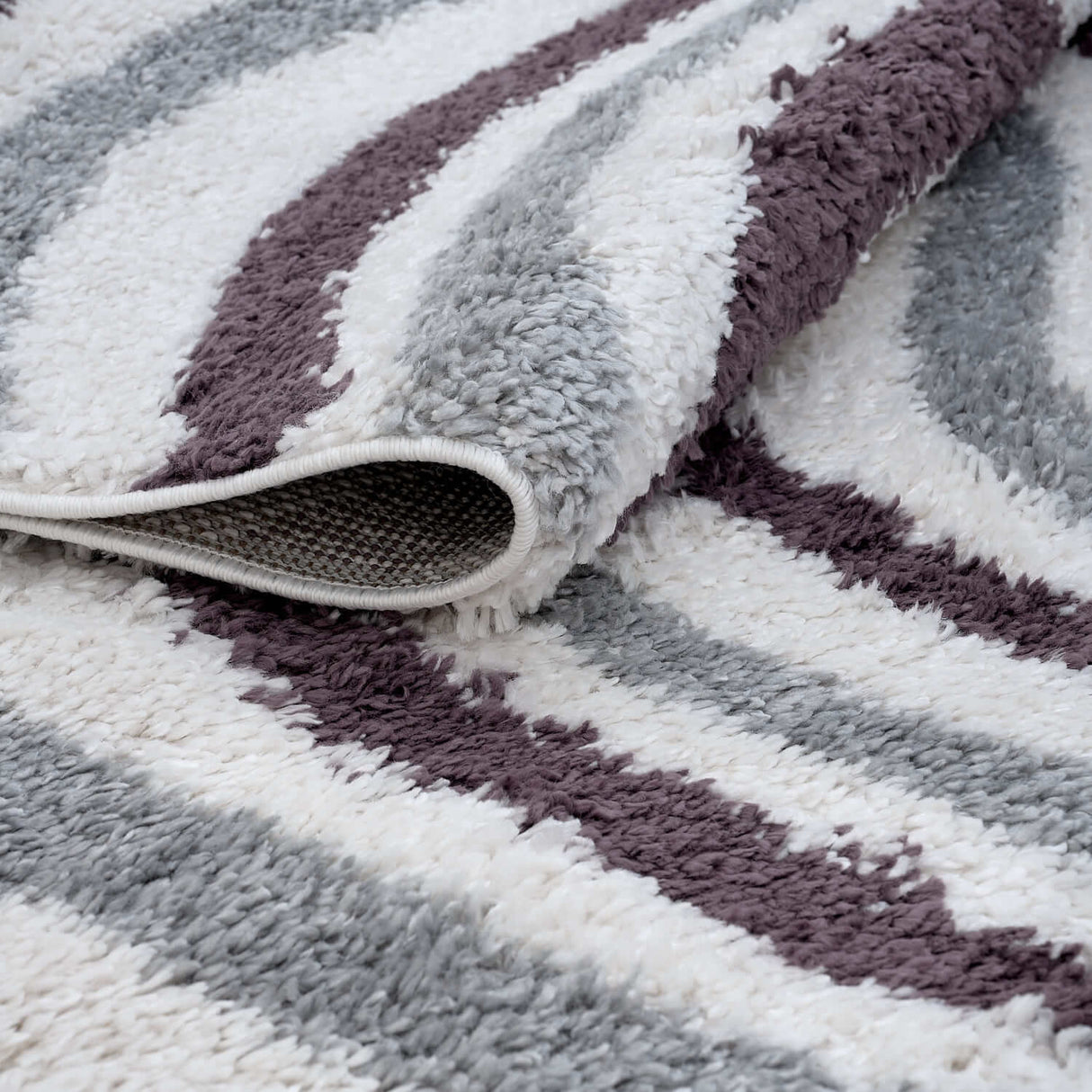 The Rugs Moodi Shaggy Grey Purple Smokeberry Rug