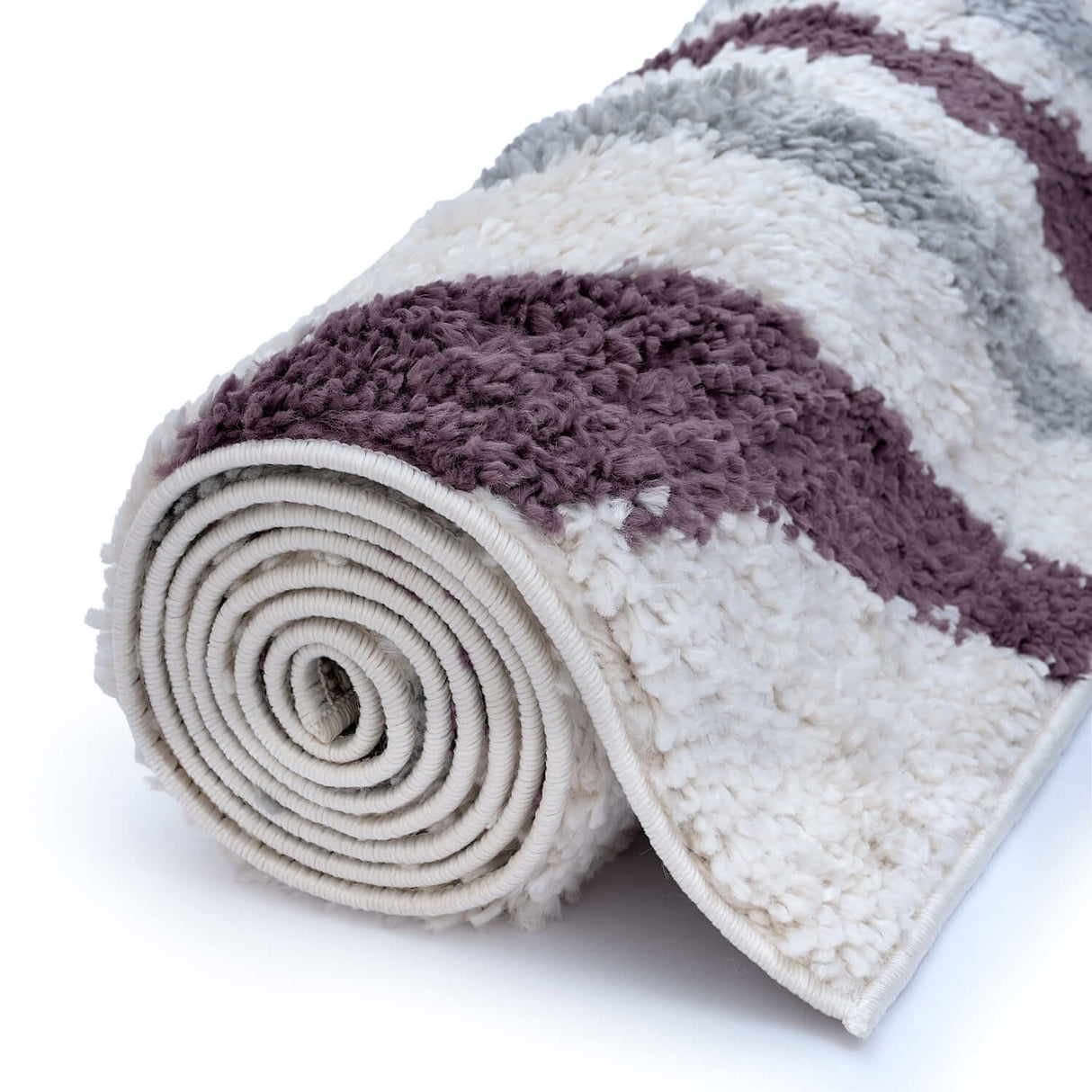 The Rugs Moodi Shaggy Grey Purple Smokeberry Rug