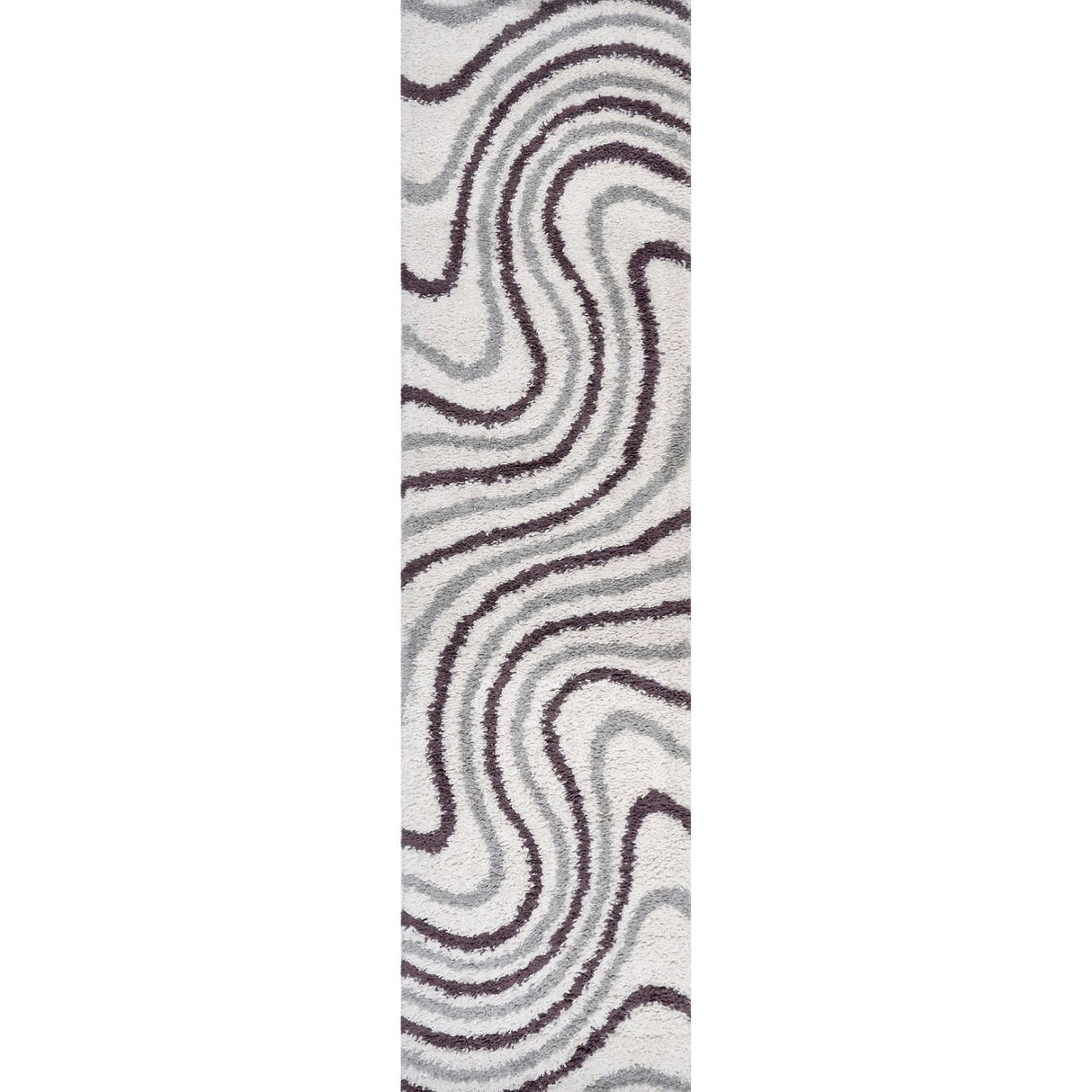 The Rugs Moodi Shaggy Grey Purple Smokeberry Rug