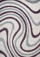 The Rugs Moodi Shaggy Grey Purple Smokeberry Rug