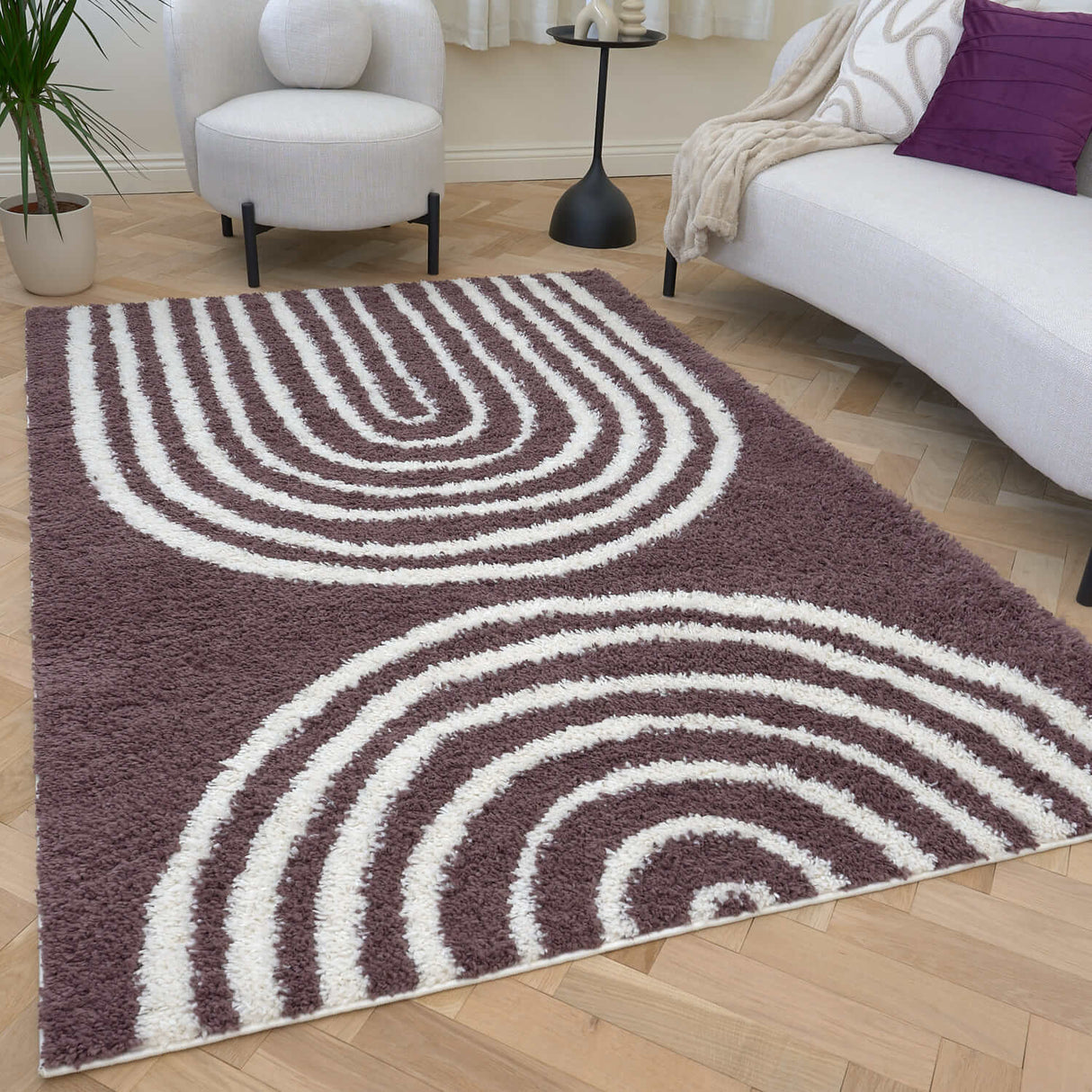 The Rugs Moodi Shaggy Purple Velvetine Rug
