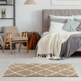 Moroccan Beige Shaggy Rug 720 by The Rugs
