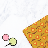 Shadowbright Retro Mustard Floral Make Up Bag - 24cm x 19cm