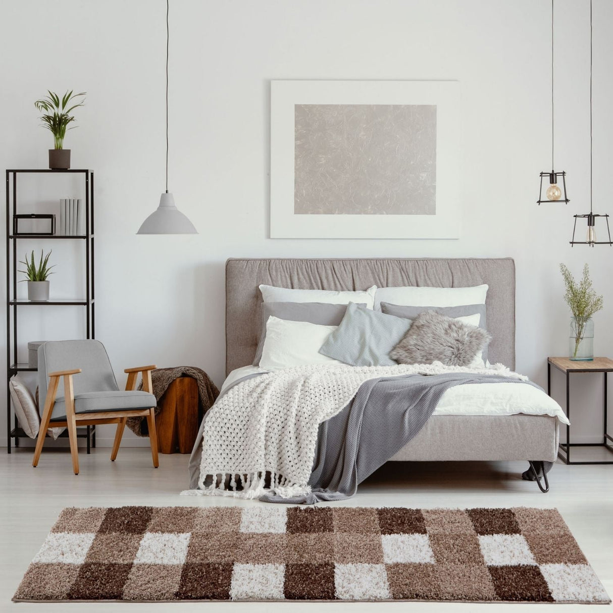 Myshaggy Geometric Brown Rug