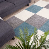 Myshaggy Geometric Duck Egg Blue Rug | The Rugs