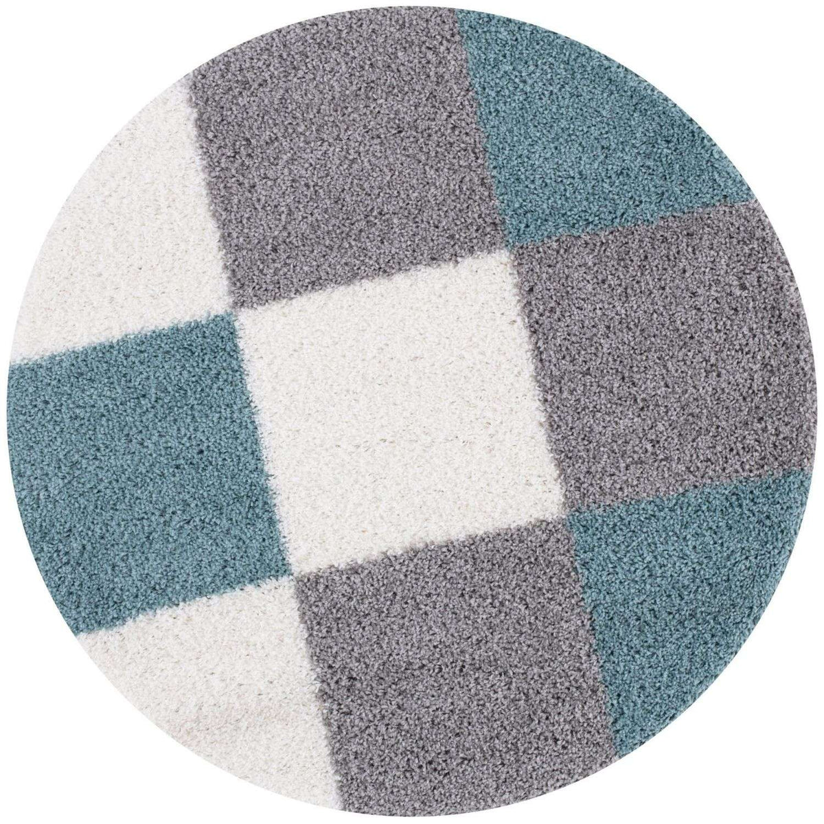 Myshaggy Geometric Duck Egg Blue Rug | The Rugs