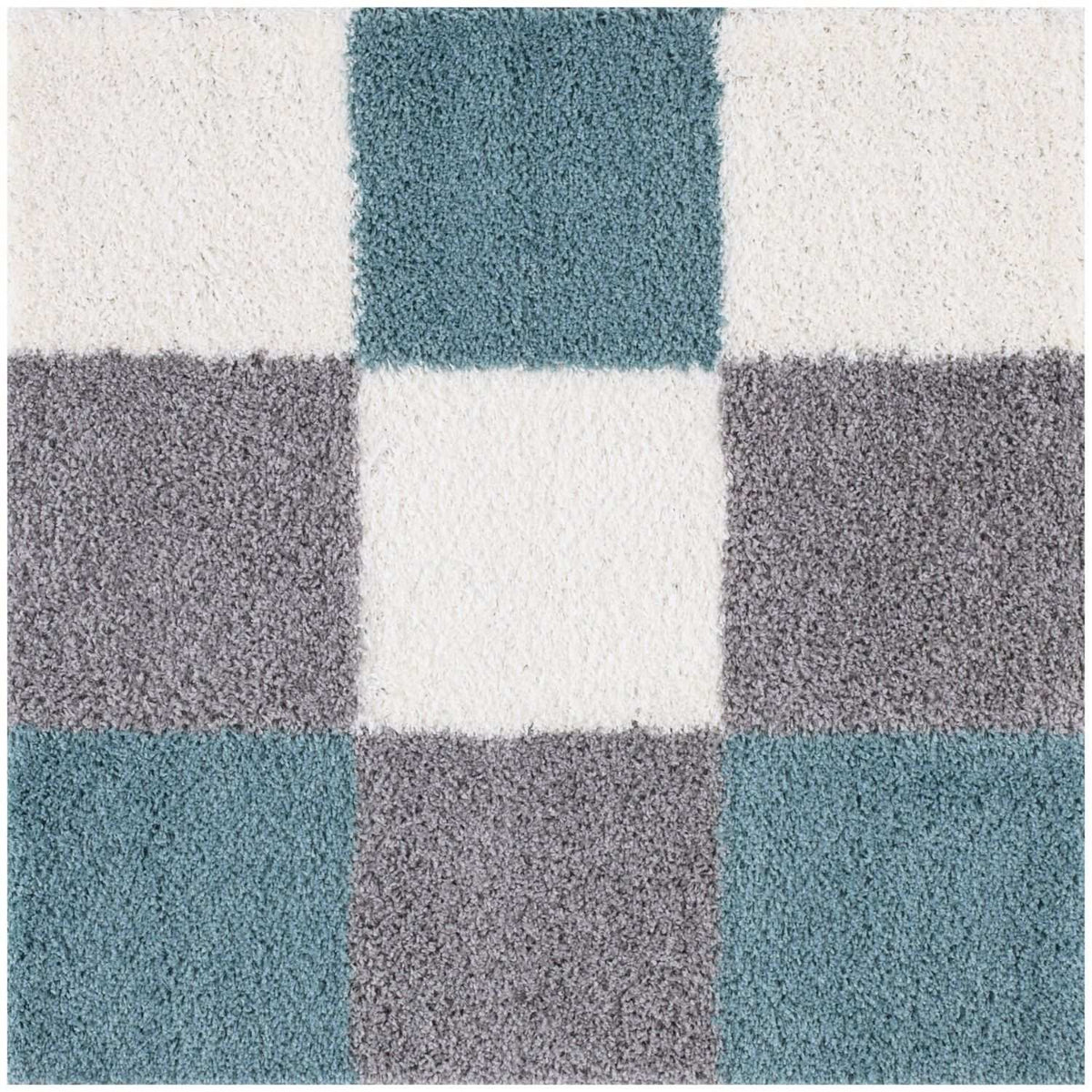 Myshaggy Geometric Duck Egg Blue Rug | The Rugs